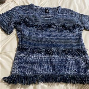 NWT Sweater fringed t shirt